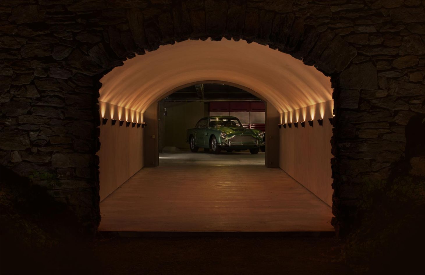 Garage with vintage car