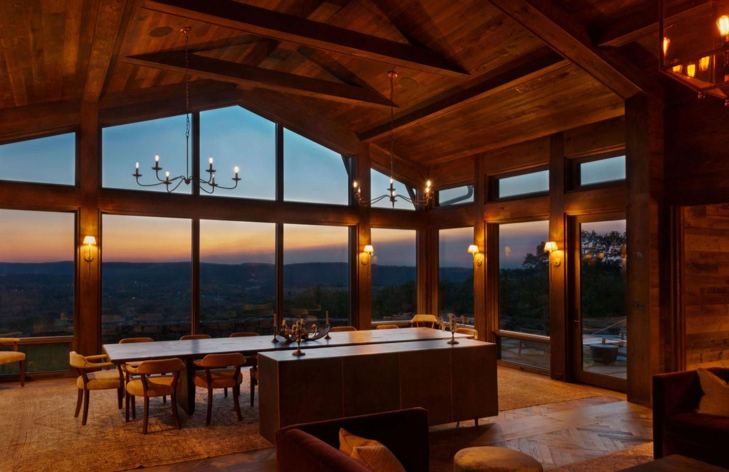 Dining room looking at a panoramic view of the mountains